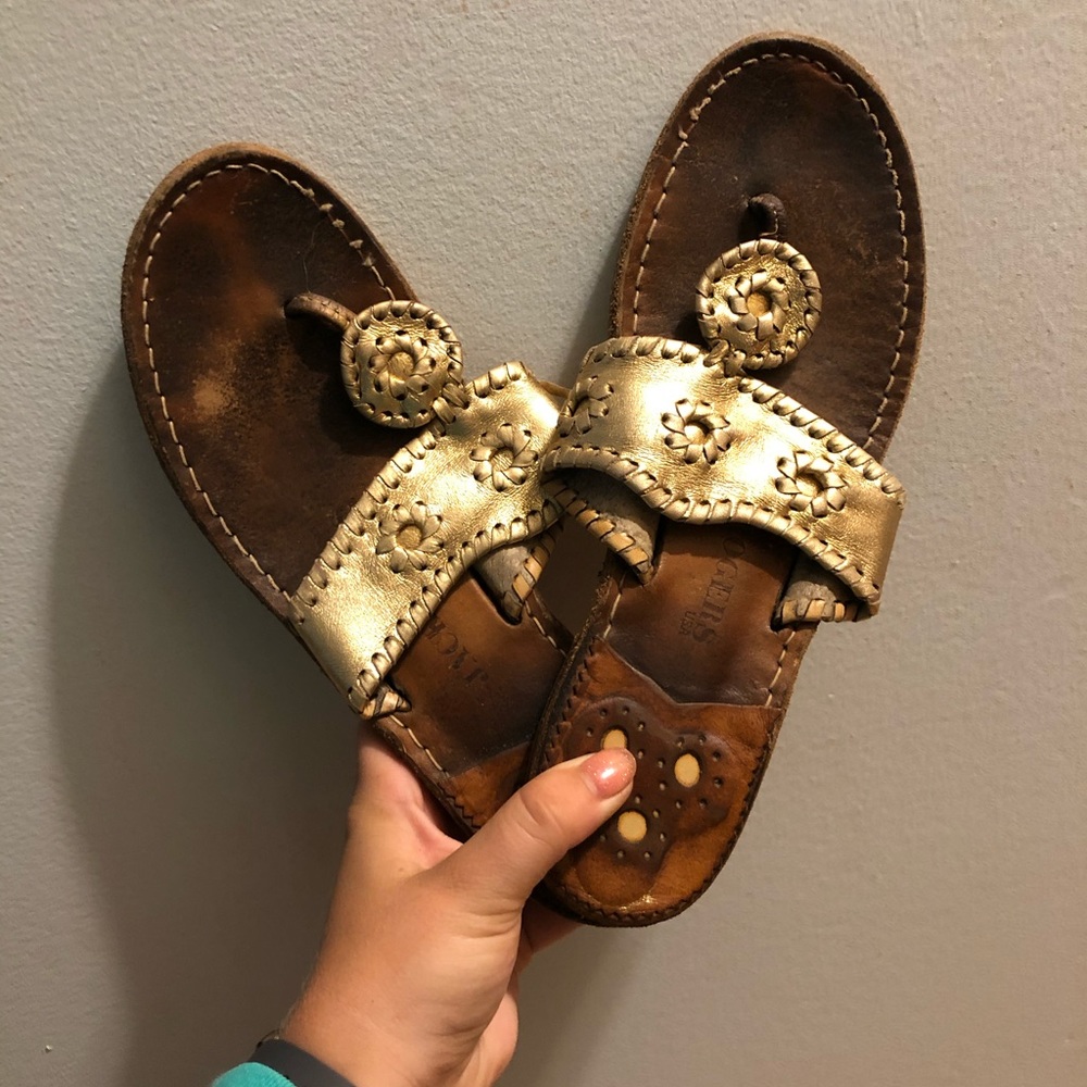 Women’s Gold Jack Rogers, Size 8